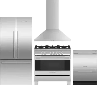 4 Piece Package Includes Refrigerator, Range, Hood And Dishwasher